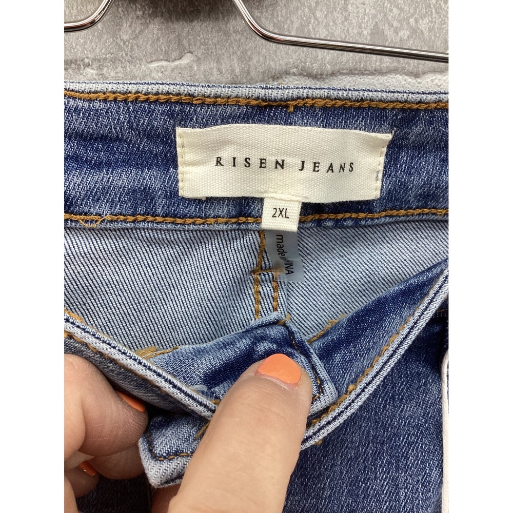 Risen Jeans Los Angeles Womens 2XL Medium Wash High Rise Flare RDP5404CHX NWT - Picture 3 of 7